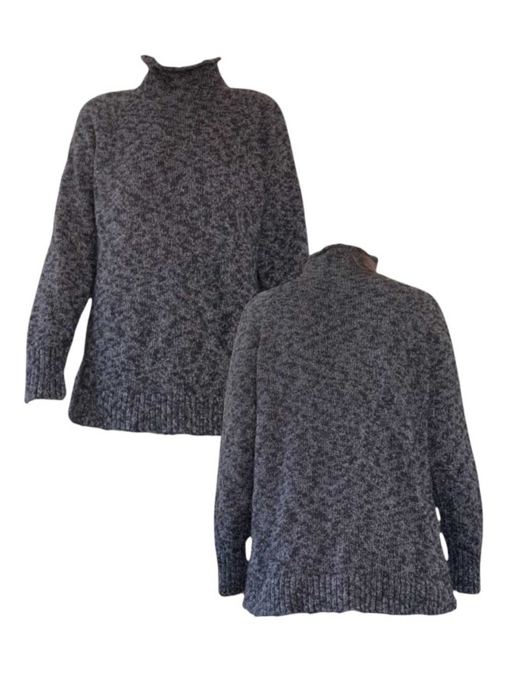 L.L. Bean Women's Heathered Charcoal Turtleneck Sweater